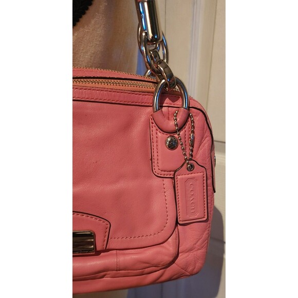 Rare COACH Pink Leather KRISTIN Large Top Zip HOBO ShoulderBag Purse HtF VguC - Picture 2 of 10